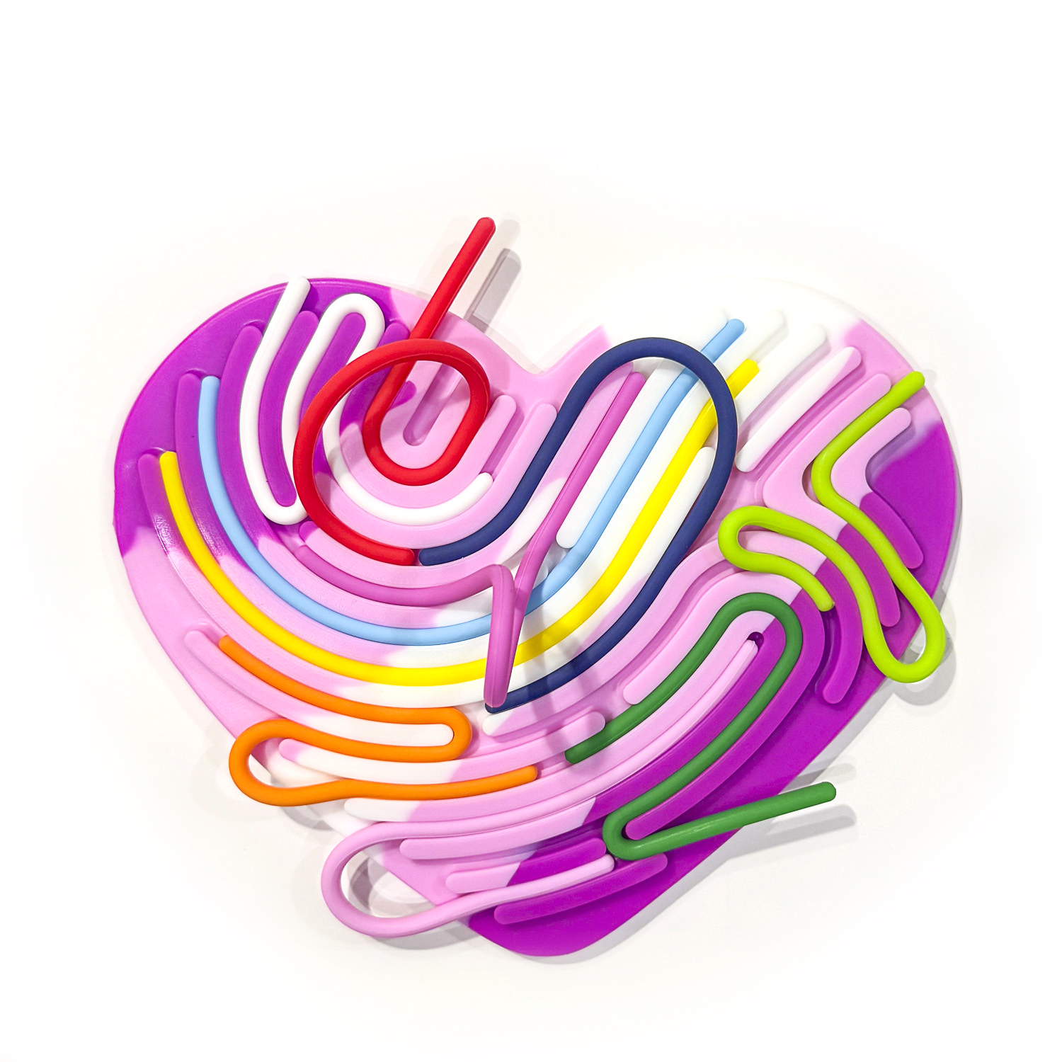 Heart Silly Tubes, Pink/Purple - Sensory Toy image number 1